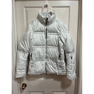 JSX Jet Set White Jacket Down Feathers Womens Ski Luxury Made in Italy Medium